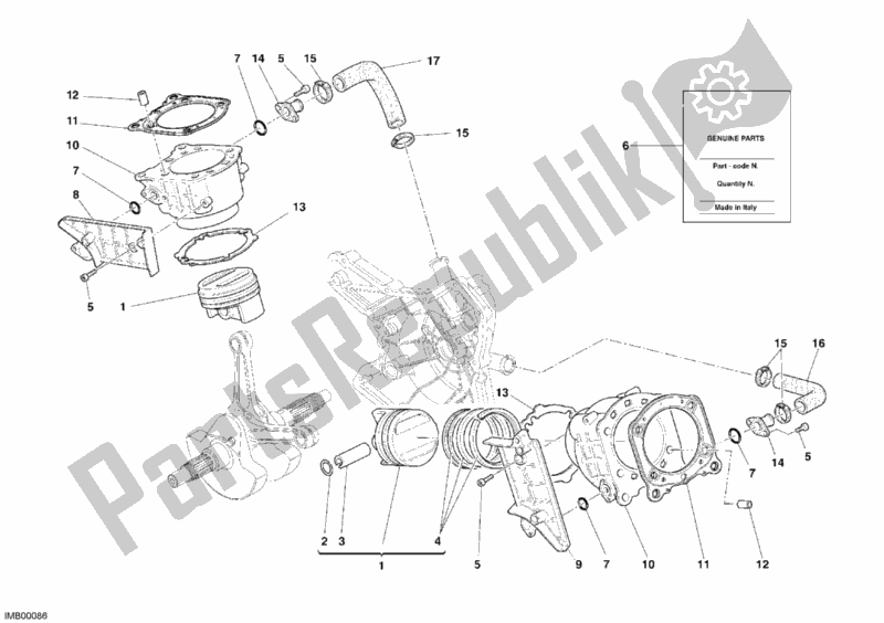 All parts for the Cylinder - Piston of the Ducati Superbike 999 USA 2006